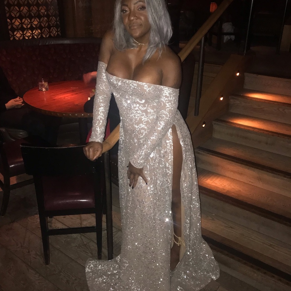 Stunning hand Glittered Gown